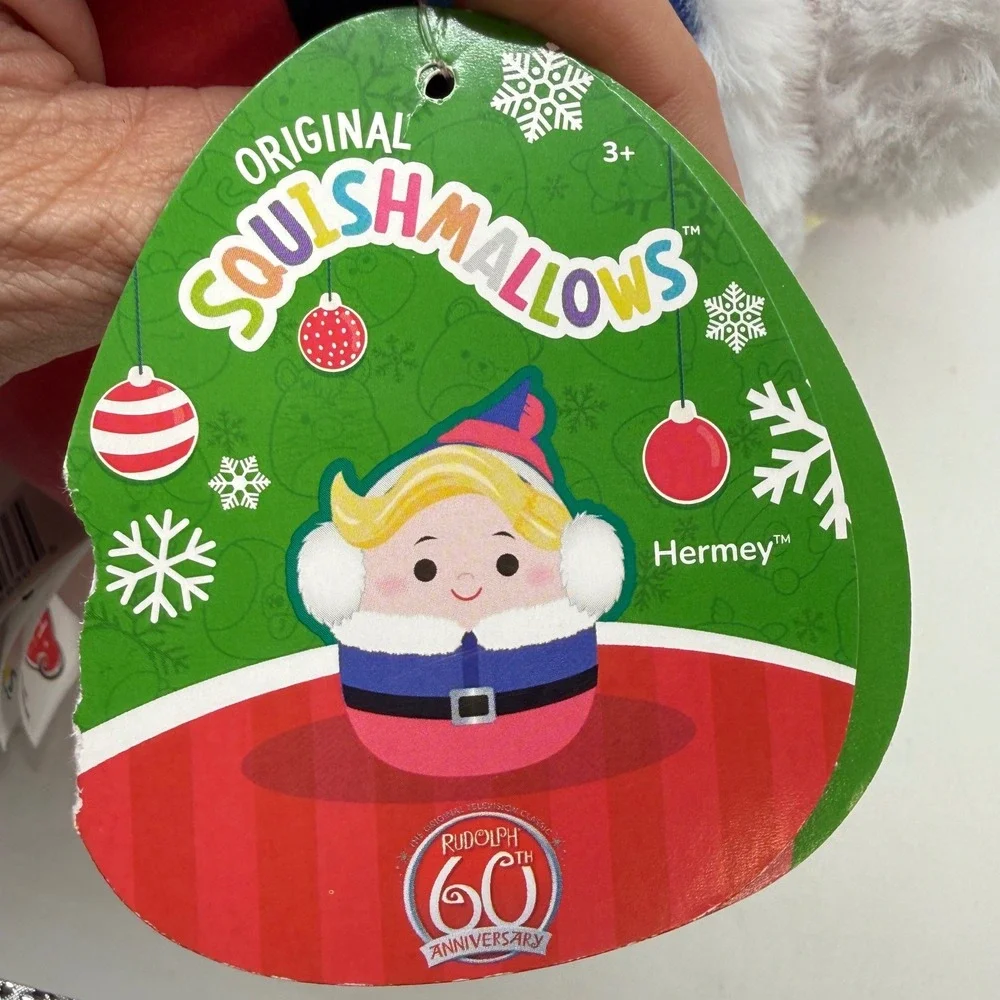 Squishmallows Rudolph Red-Nosed Reindeer Bumble‎ & Hermey Plush Set 8 inch 2024